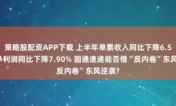 策略股配资APP下载 上半年单票收入同比下降6.55%, 净利润同比下降7.90% 圆通速递能否借“反内卷”东风逆袭?
