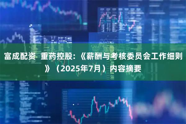 富成配资  重药控股: 《薪酬与考核委员会工作细则》（2025年7月）内容摘要